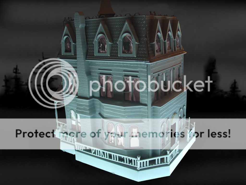 addams family house backlit windows for polar lights