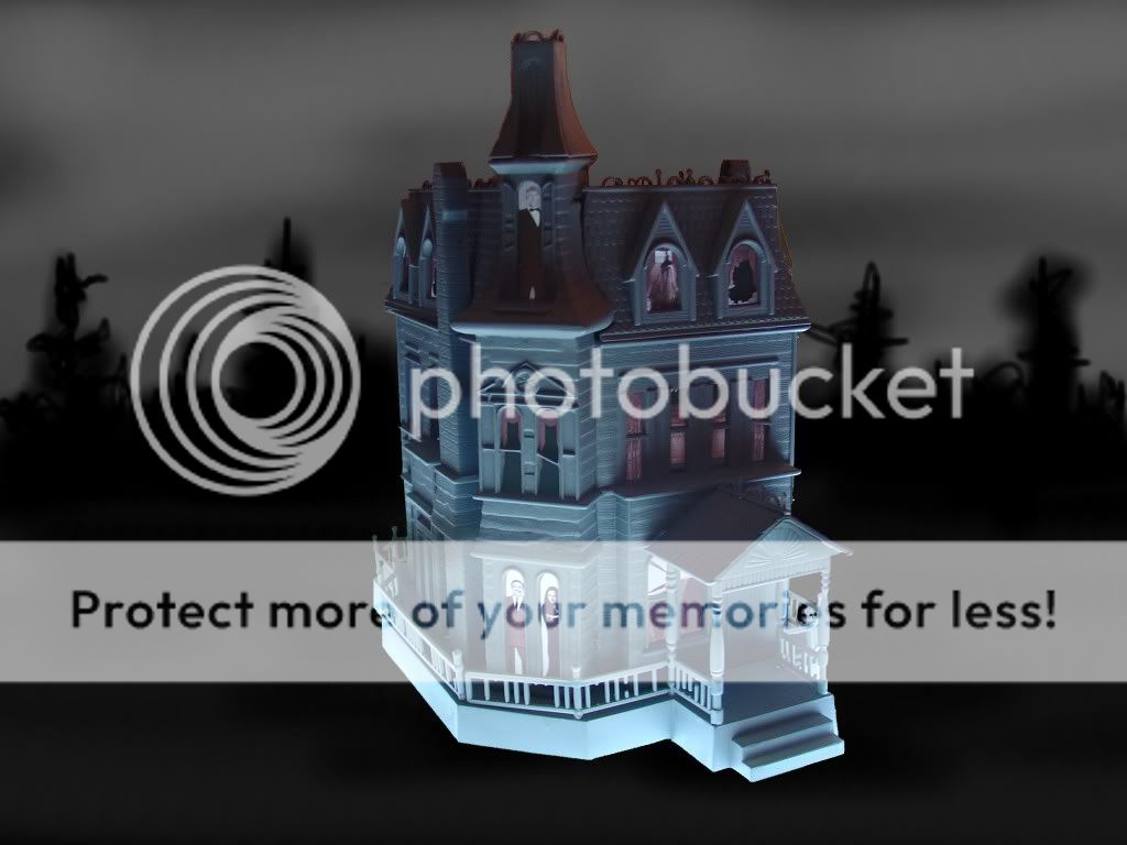 addams family house backlit windows for polar lights