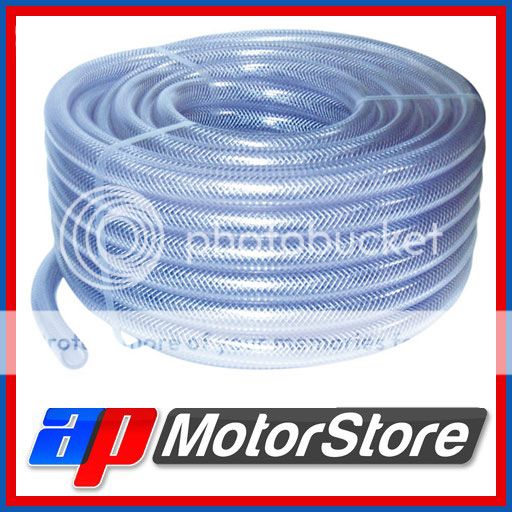 1 2M Reinforced Clear PVC Braided Hose Water Pipe Flexible Plastic Food Air Oil
