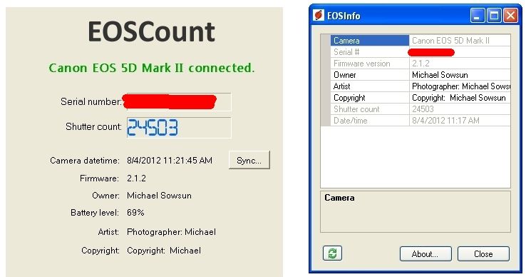 canon shutter count for mac