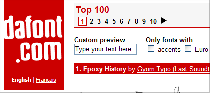 Dafont top 100