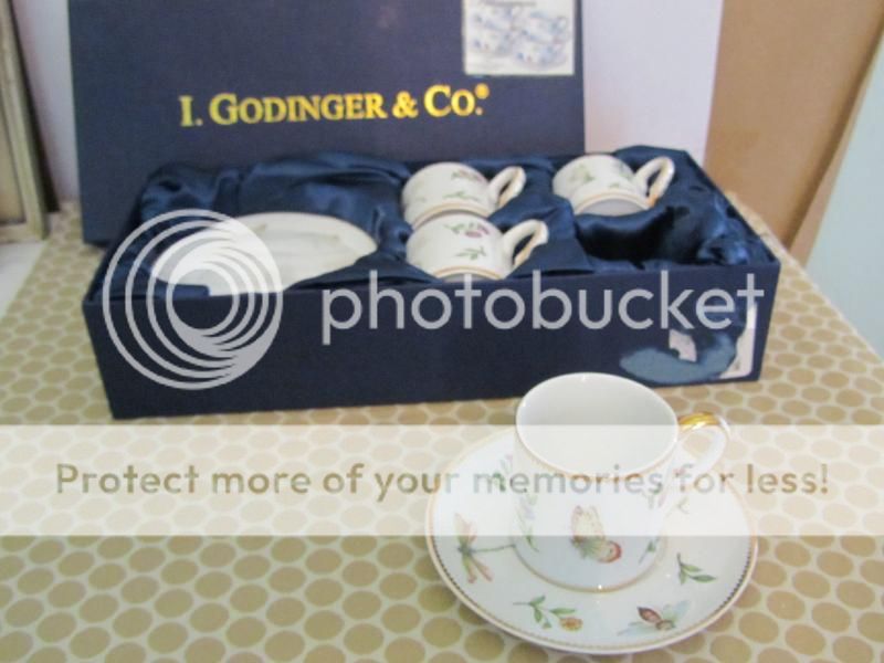 NEW Godinger & Co PRIMAVERA Demitasse 4 Cups & Saucers  