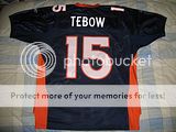 NWOT Authentic Denver Broncos Tim Tebow #15 Jersey Navy Sz 52 RARE 100 