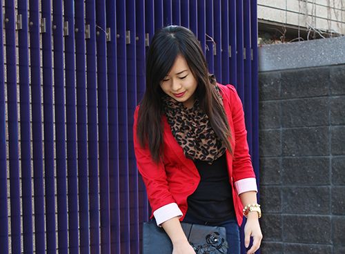 Fired Up: Red Blazer + Leopard Accents - Little Miss Andrea