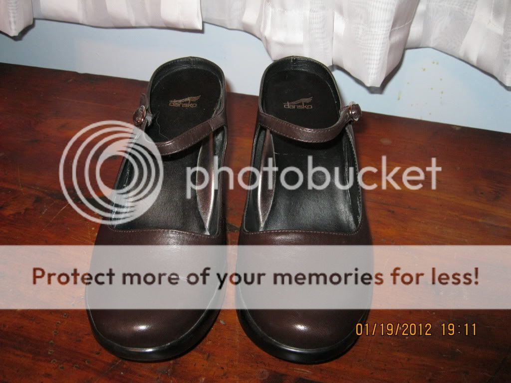   DANSKO Sz 40 9.5 10 Brown Leather Mary Jane Clog Heels Shoes  