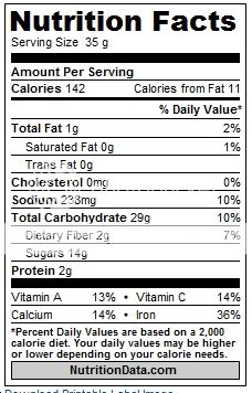 Lucky Charms Nutrition Chart